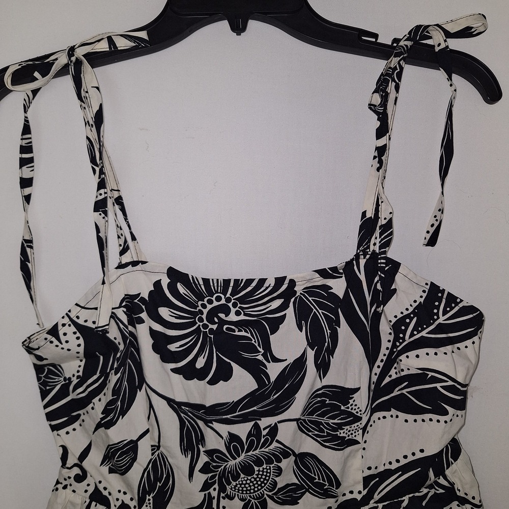 Cottagecore Romantic Resort Wear WHO WHAT WEAR Floral Dress S 100% Cotton Tiered - Picture 2 of 16